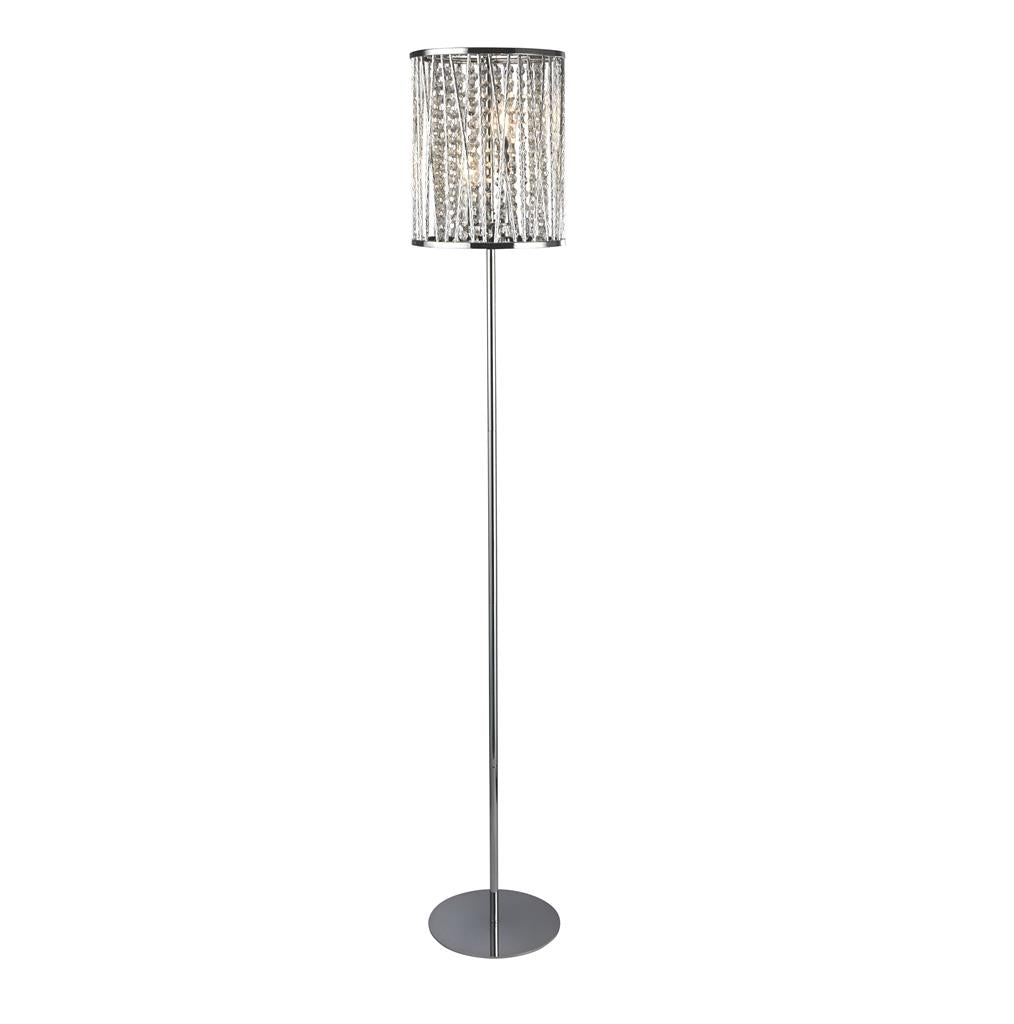 Searchlight Elise 2Lt Floor Lamp, Chrome, Crystal Drops 8932Cc