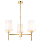 Lightologist Satin brass plate & vintage white fabric Multi arm shade Pendant Light WIN1399456