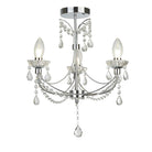 Searchlight Autumn 3Lt Bathroom Chandalier, Chrome With Crystal Glass 9037-3Cc