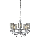 Searchlight Catalina 5Lt Ceiling, Chrome, Black Braided Cable, Smoked Glass Shades 9045-5Cc