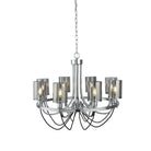 Searchlight Catalina 8Lt Ceiling, Chrome, Black Braided Cable, Smoked Glass Shades 9048-8Cc