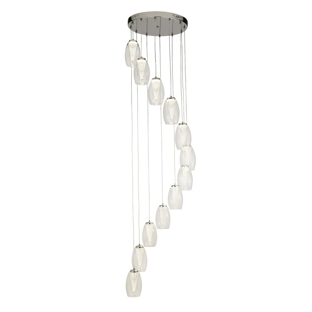 Searchlight Cyclone 12Lt Multi Drop Pendant With Clear Glass 97291-12Cl
