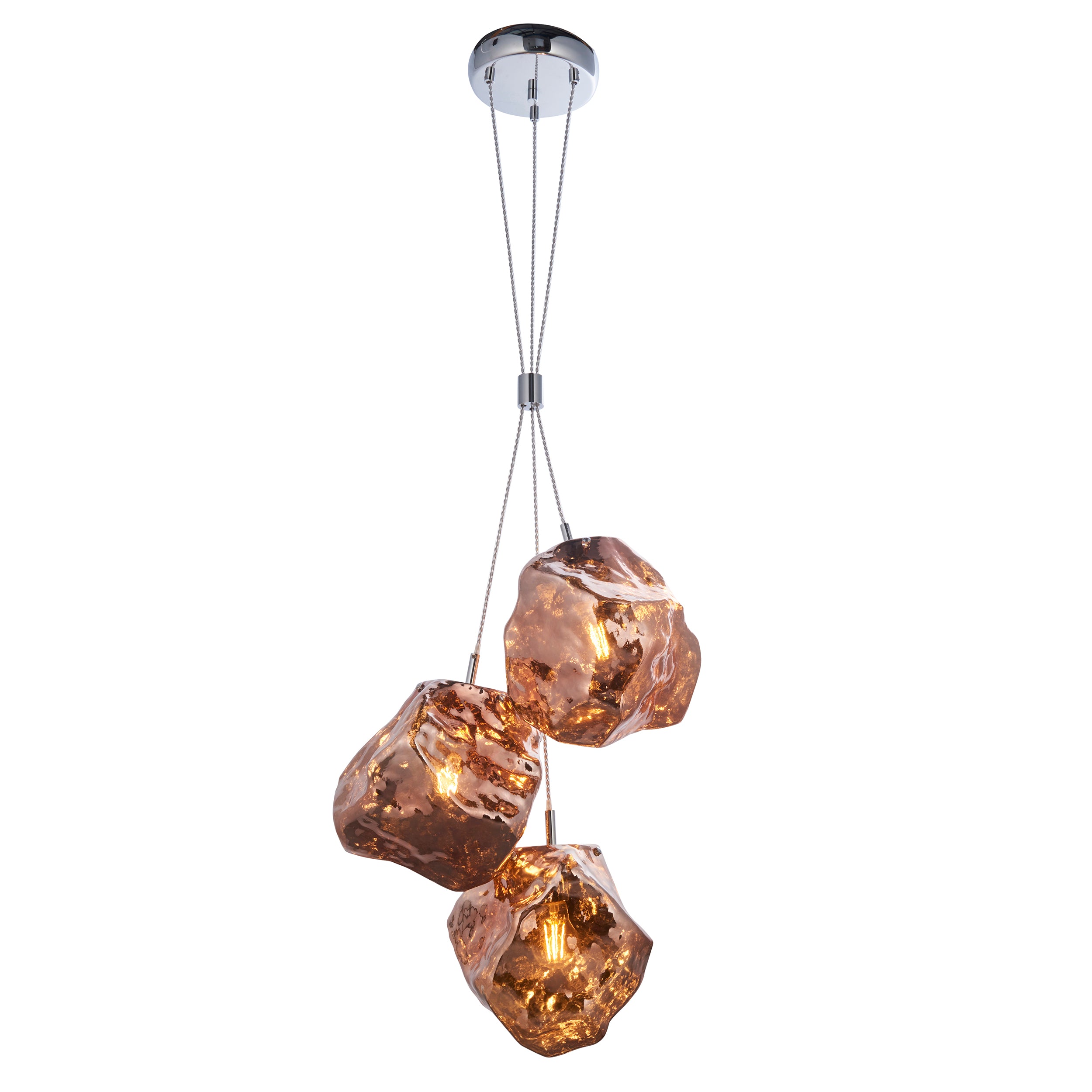 Endon Rock 3lt Pendant Light 97659