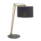 Lightologist Matt brass plate & black cotton fabric Base & shade Table Light WIN1392625