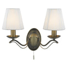 Searchlight Andretti - 2Lt Wall Bracket, Antique Brass, Cream String Shades 9822-2Ab