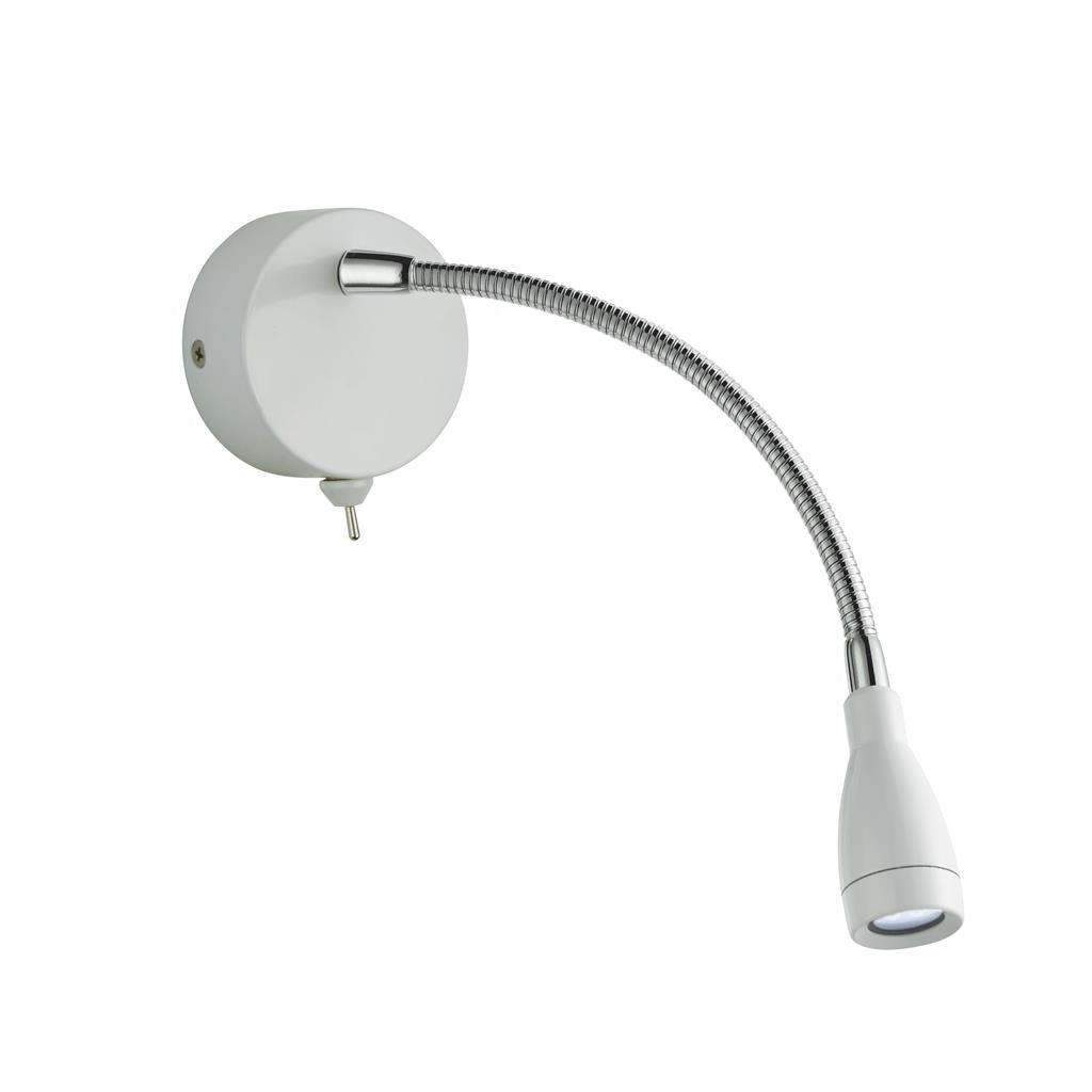 Searchlight Flexi Wall, Led Adjustable Wall Light -  Led Reading Light  - Chrome/White 9917Wh