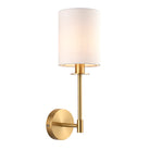 Lightologist Satin brass plate & vintage white fabric Shade Wall Light WIN1399496