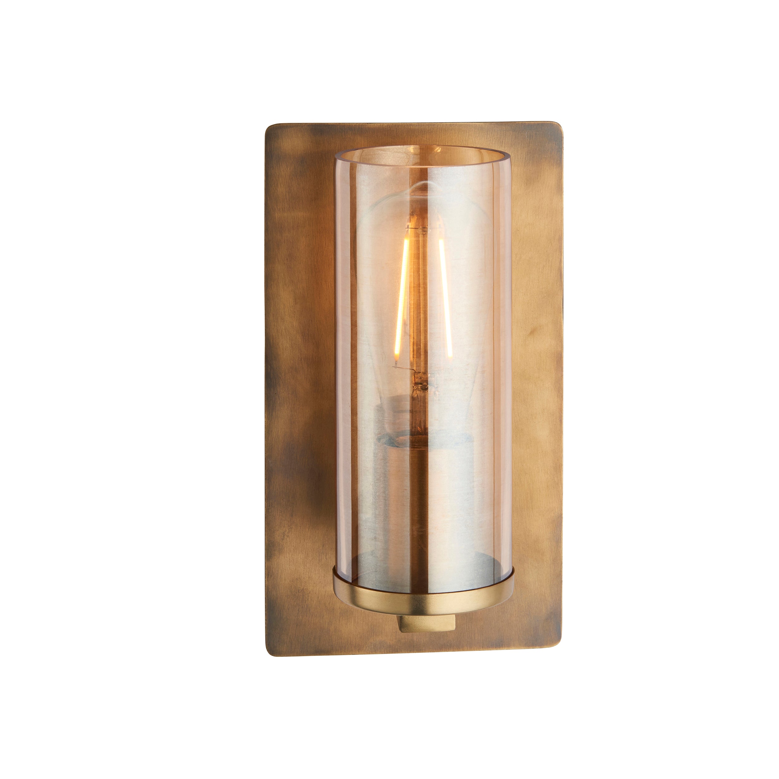 Lightologist Brass patina & champagne lustre glass Metal Wall Light WIN1390598