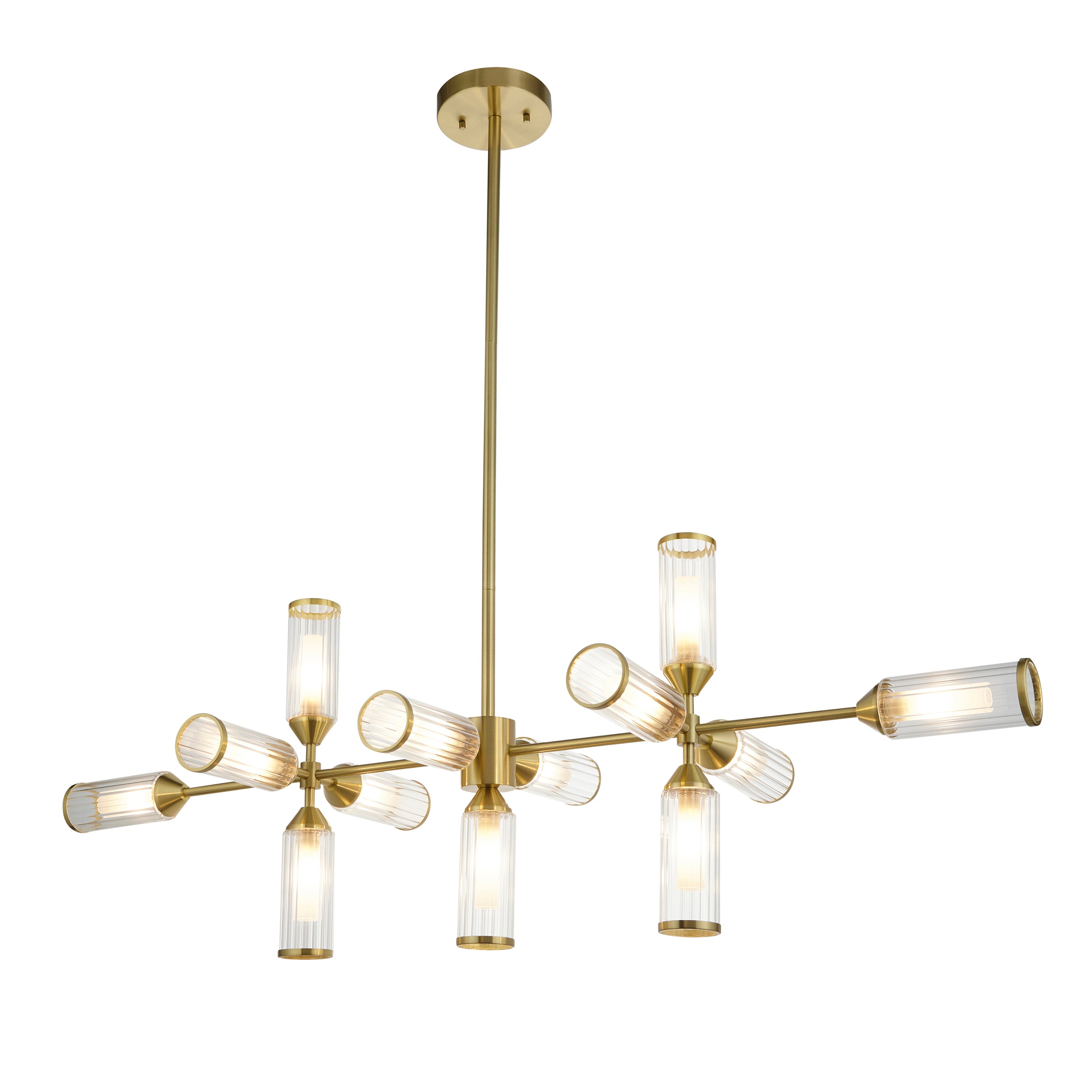 Lightologist Satin brass plate with clear & frosted glass Bar Pendant Light WIN13106259