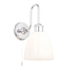 Lightologist Chrome plate & gloss opal glass Metal Wall Light WIN1395506