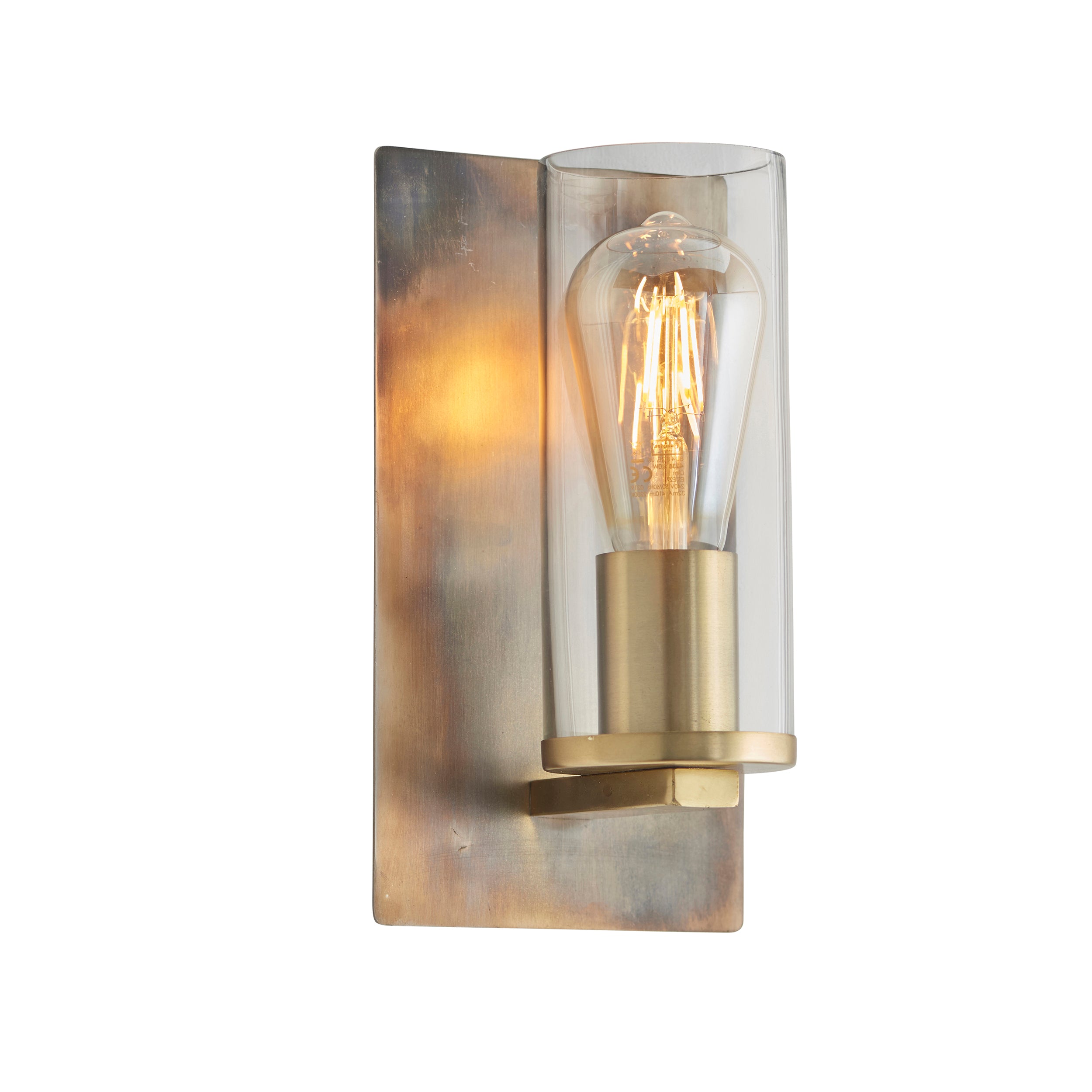 Lightologist Bronze patina plate & clear glass Metal Wall Light WIN1390600