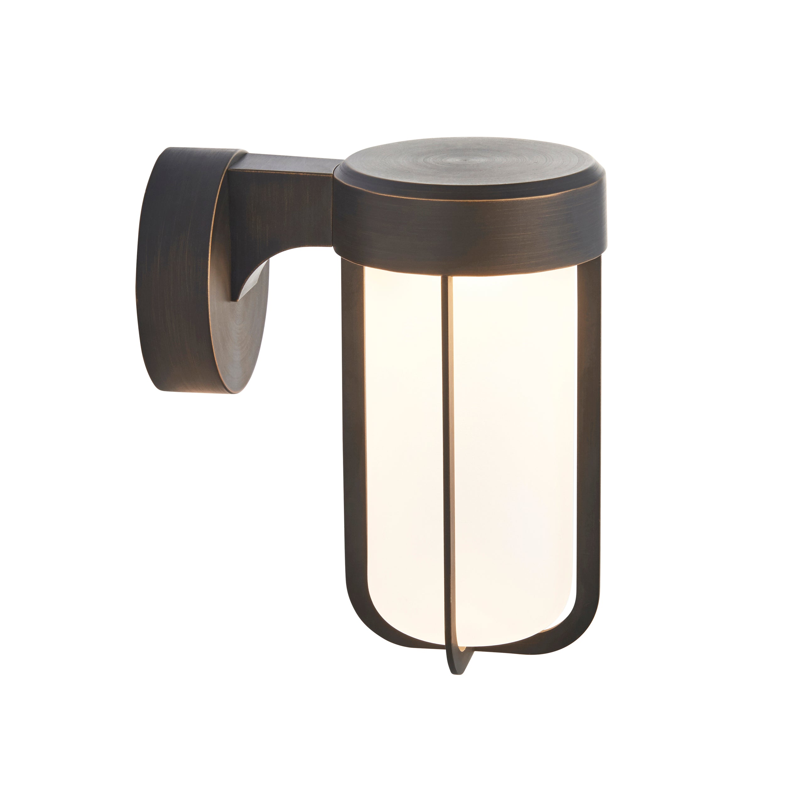 Lightologist Brushed bronze finish & frosted glass Non automatic Wall Light WIN1394992