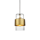 Lightologist Hammered brass plate & textured clear glass Single Pendant Light WIN13106718