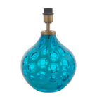 Lightologist Teal artisan glass & matt antique brass plate Base only Table Light WIN1391187