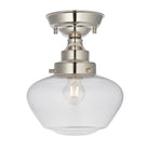 Lightologist Bright nickel plate & clear glass Single Semi flush Light WIN1396170