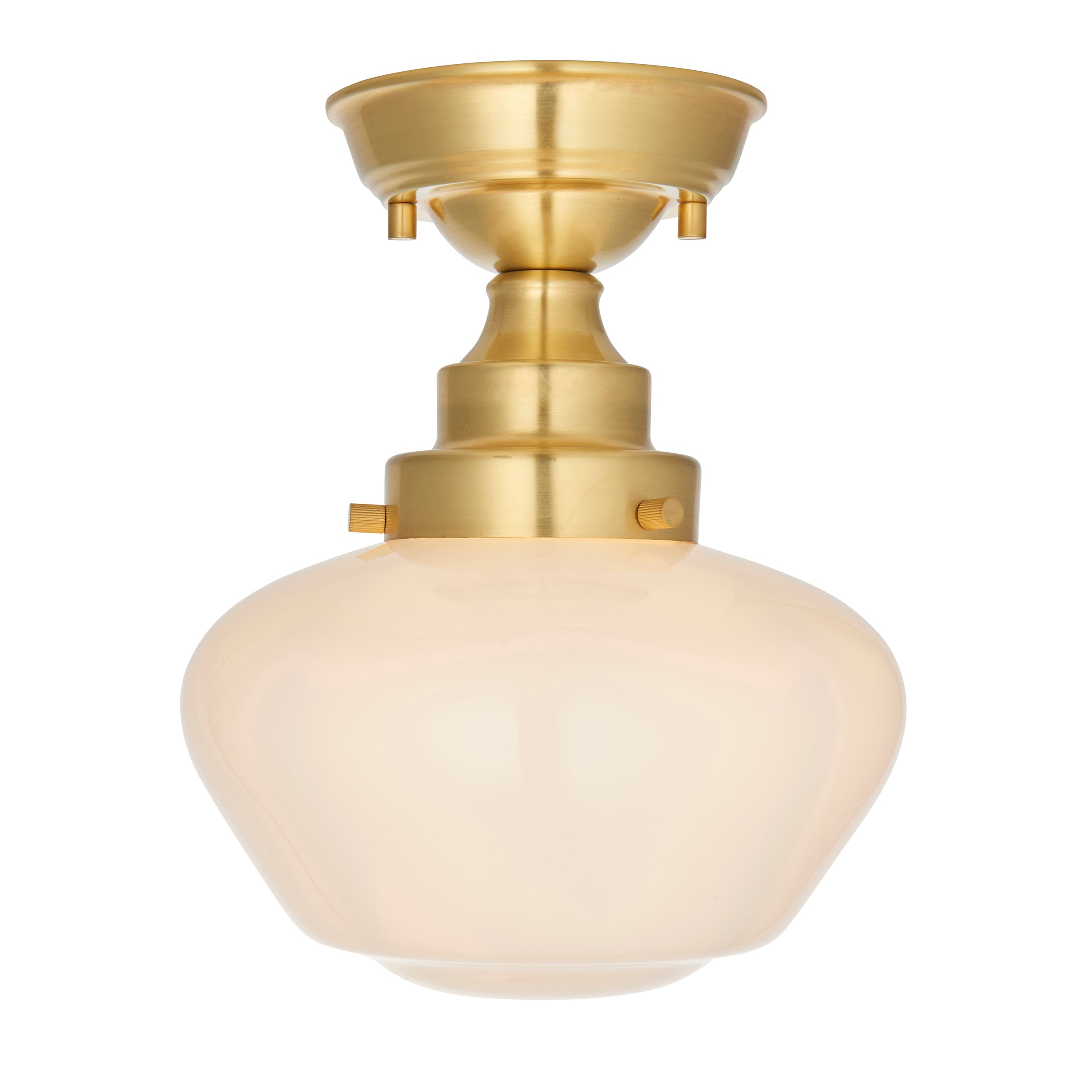 Lightologist Brass plate & opal glass Single Semi flush Light WIN1397688