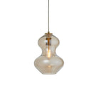 Lightologist Satin brass plate & champagne lustre glass Single Pendant Light WIN13106681