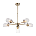 Lightologist Antique brass plate & clear glass Multi arm glass Pendant Light WIN13104094