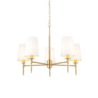 Lightologist Satin brass plate & vintage white fabric Multi arm shade Pendant Light WIN1399458