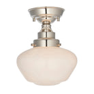 Lightologist Bright nickel plate & opal glass Single Semi flush Light WIN1396171