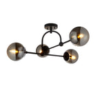 Lightologist Matt black & smoked mirror glass Multi arm glass Semi flush Light WIN13106662