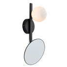 Lightologist Matt black, mirrored glass with opal glass Metal Wall Light WIN1396729