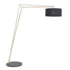 Lightologist Matt brass plate & black cotton fabric Base & shade Floor Light WIN1392623