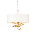 Lightologist Gold leaf & ivory cotton fabric Multi arm lamp Pendant Light WIN1395268