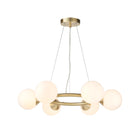 Lightologist Satin brass plate & gloss white glass Multi arm glass Pendant Light WIN13106390