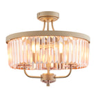 Lightologist Champagne paint & rose pink cut glass Multi arm lamp Semi flush Light WIN1391943