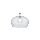 Lightologist Bright nickel plate & clear hammered glass Single Pendant Light WIN13104239