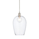 Lightologist Bright nickel plate & clear hammered glass Single Pendant Light WIN13104237