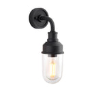 Lightologist Matt black & clear glass Non automatic Wall Light WIN1395884