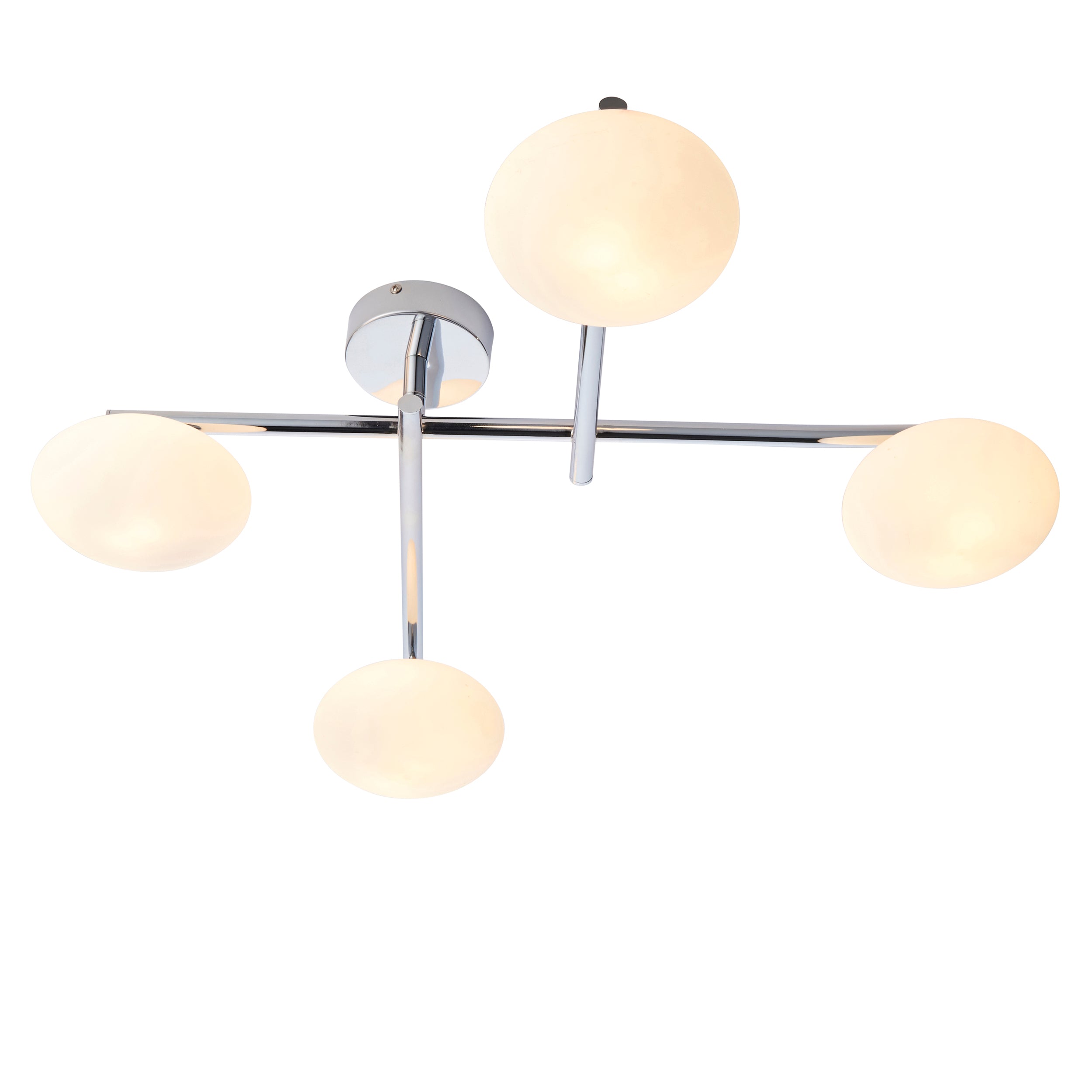 Lightologist Chrome plate & matt opal glass Multi arm glass Semi flush Light WIN1395008