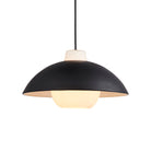 Lightologist Matt black & matt white glass Single Pendant Light WIN1395431