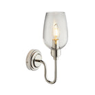 Lightologist Bright nickel plate & clear glass Glass Wall Light WIN13103316