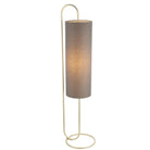 Lightologist Antique brass paint & grey fabric Complete Floor Light WIN1398093