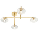 Lightologist Satin brass plate & clear ribbed glass Multi arm glass Semi flush Light WIN1395009