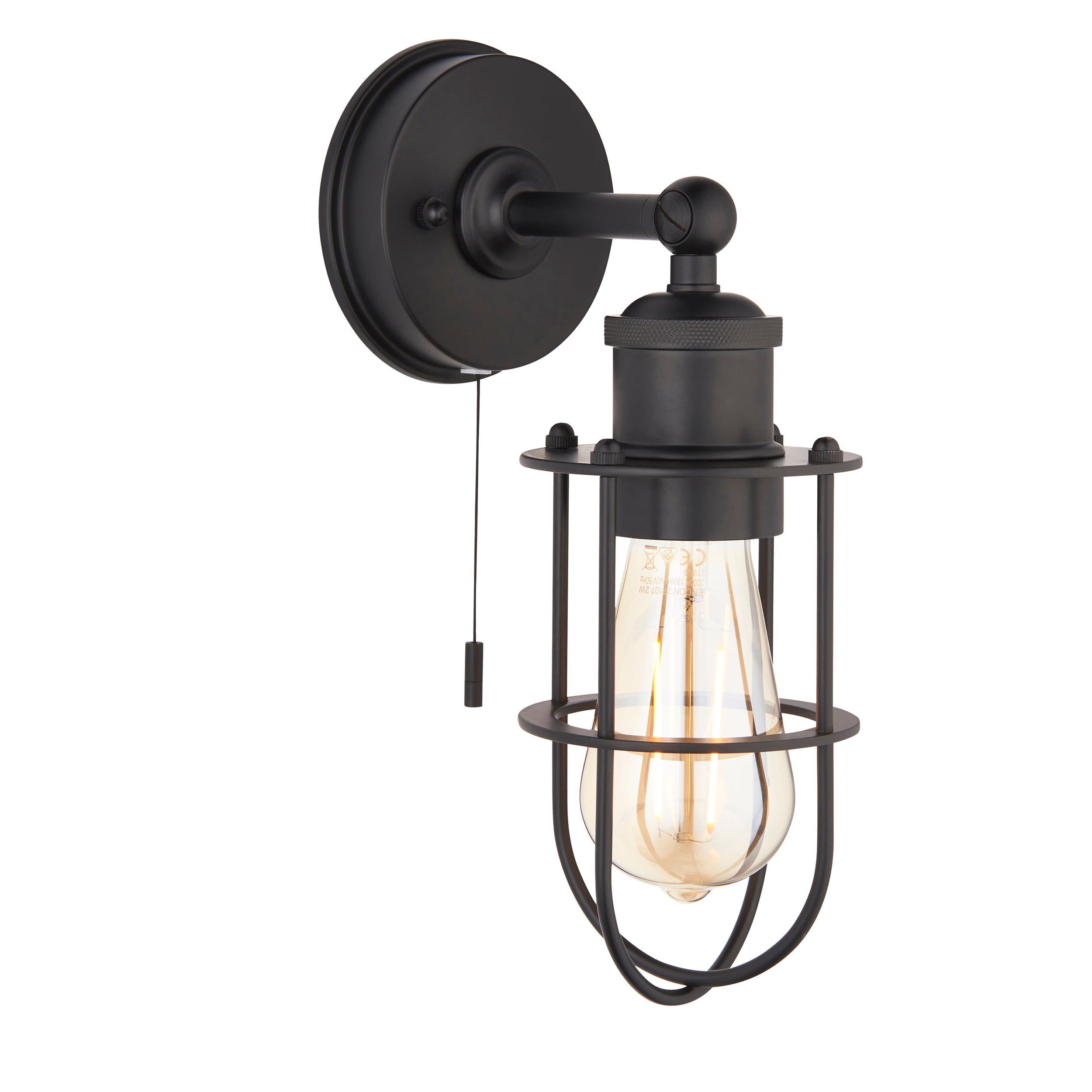 Lightologist Matt black finish Metal Wall Light WIN1399948