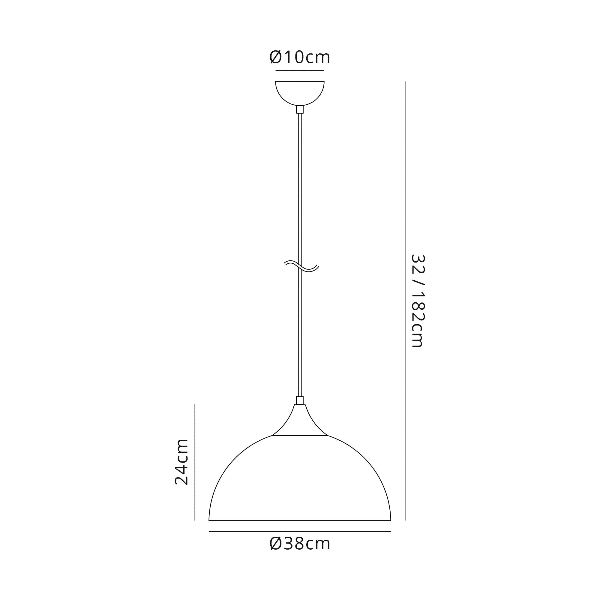 Atanja 38cm Small Pendant, 1 x E27, Graphite/Satin Nickel