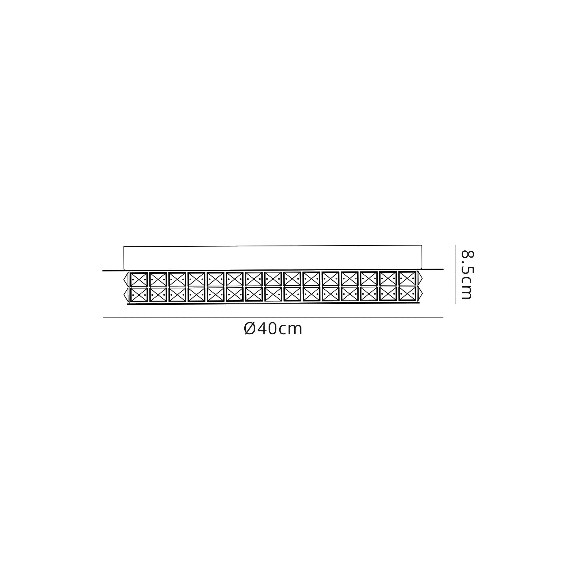 Cirenz Ceiling Light, 1 x 18W LED, 4000K, 418lm, Polished Chrome/Crystal, 3yrs Warranty