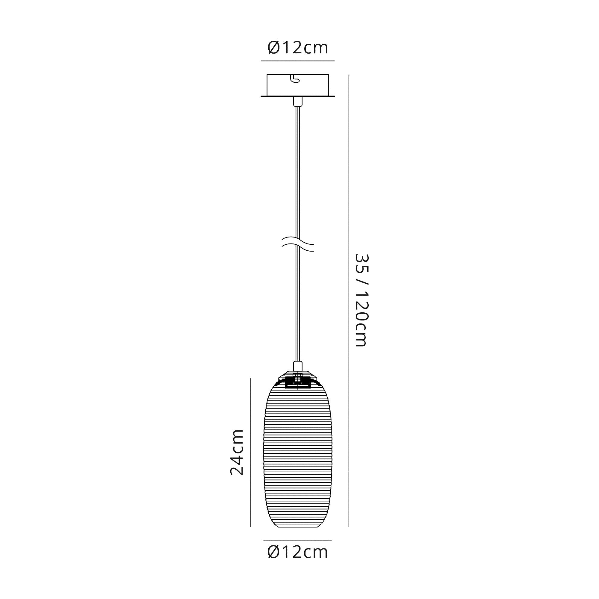 Barton Pendant, 1 x 8W LED, 4000K, 720lm, Smoked/Black, 3yrs Warranty