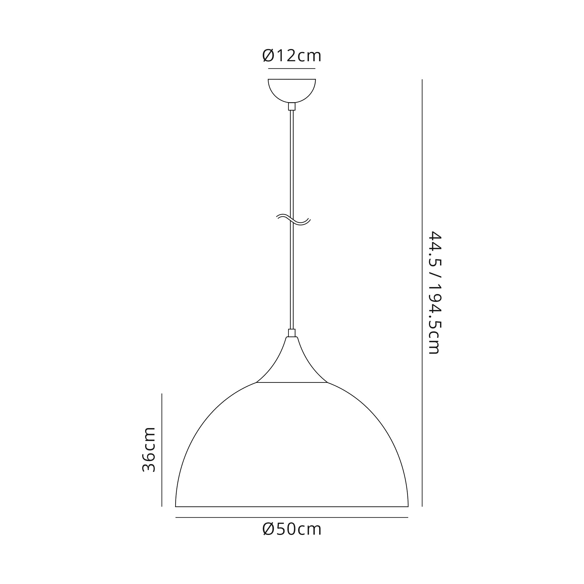 Atanja 50cm Large Pendant, 1 x E27, Graphite/Satin Nickel