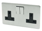 Crabtree Platinum Satin Chrome 2 Gang Socket 7316/SC