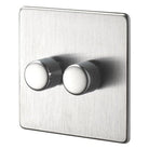 Crabtree Platinum Satin Chrome 2 Gang Dimmer Switch 400w 7400/D2SC