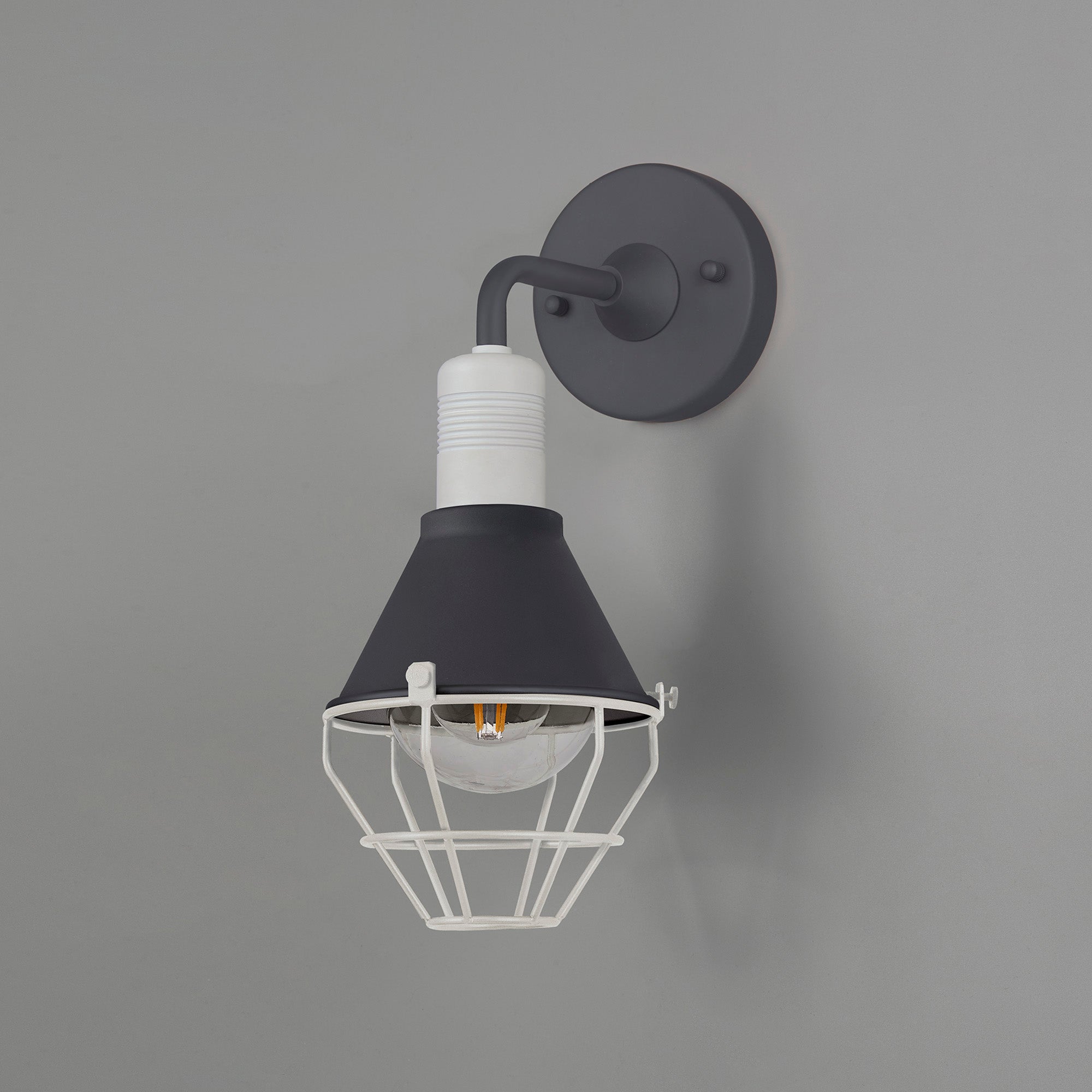 Anika Wall Lamp, 1 Light E27, IP65, Anthracite/Matt White, 2yrs Warranty
