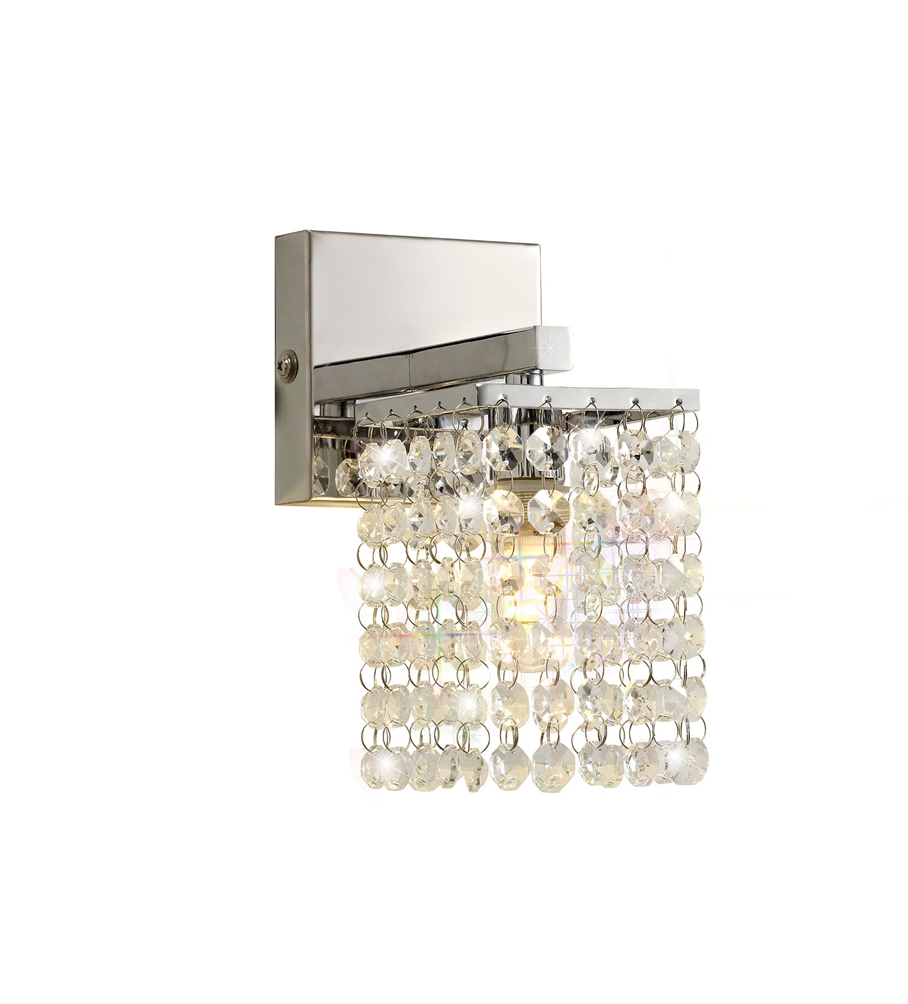 Ariana Wall Lamp, 1 x G9, IP44, Polished Chrome/Crystal
