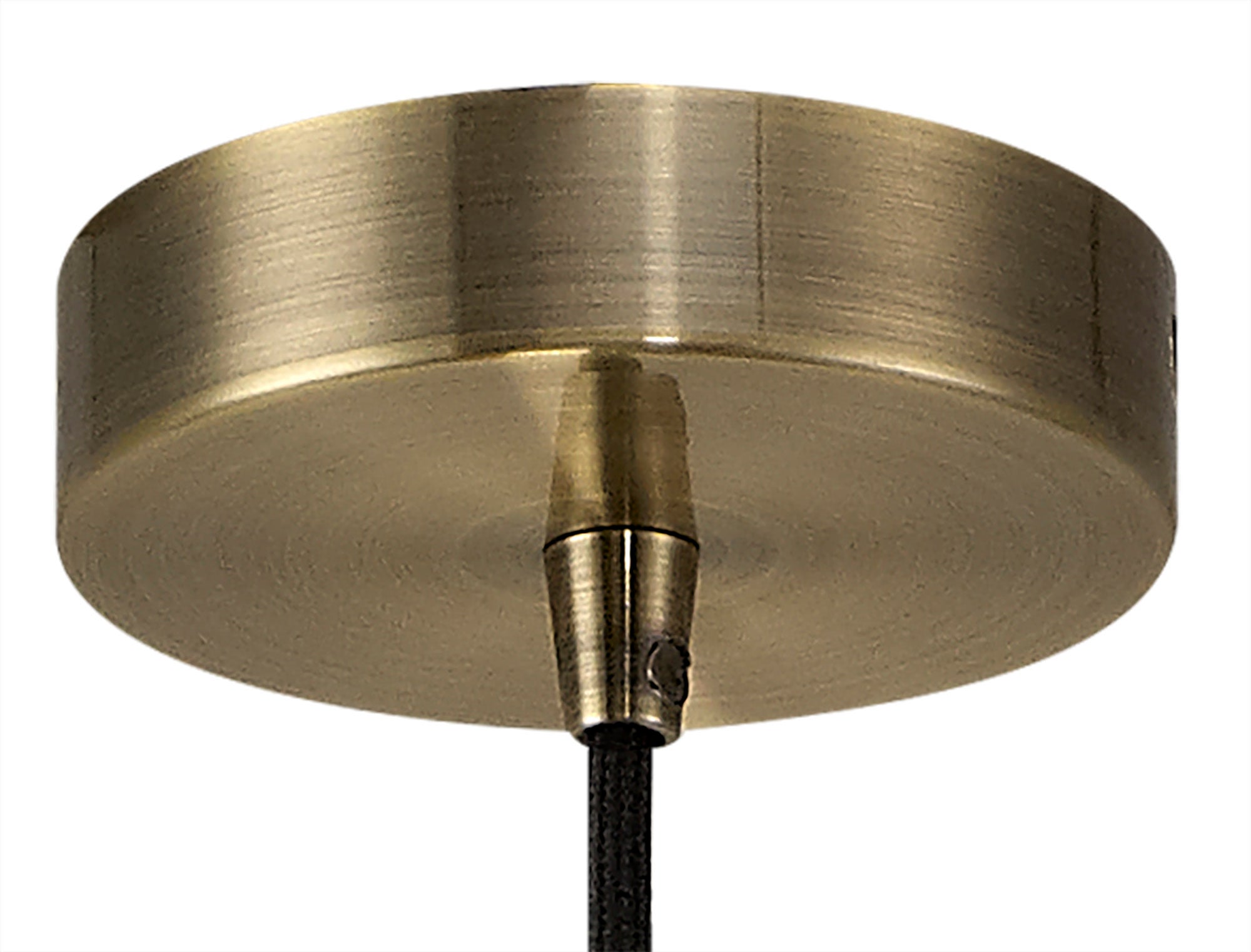 Arpeta 1m Suspension Kit 1 Light Antique Brass/Black Braided Cable, E27 Max 60W, c/w Ceiling Bracket