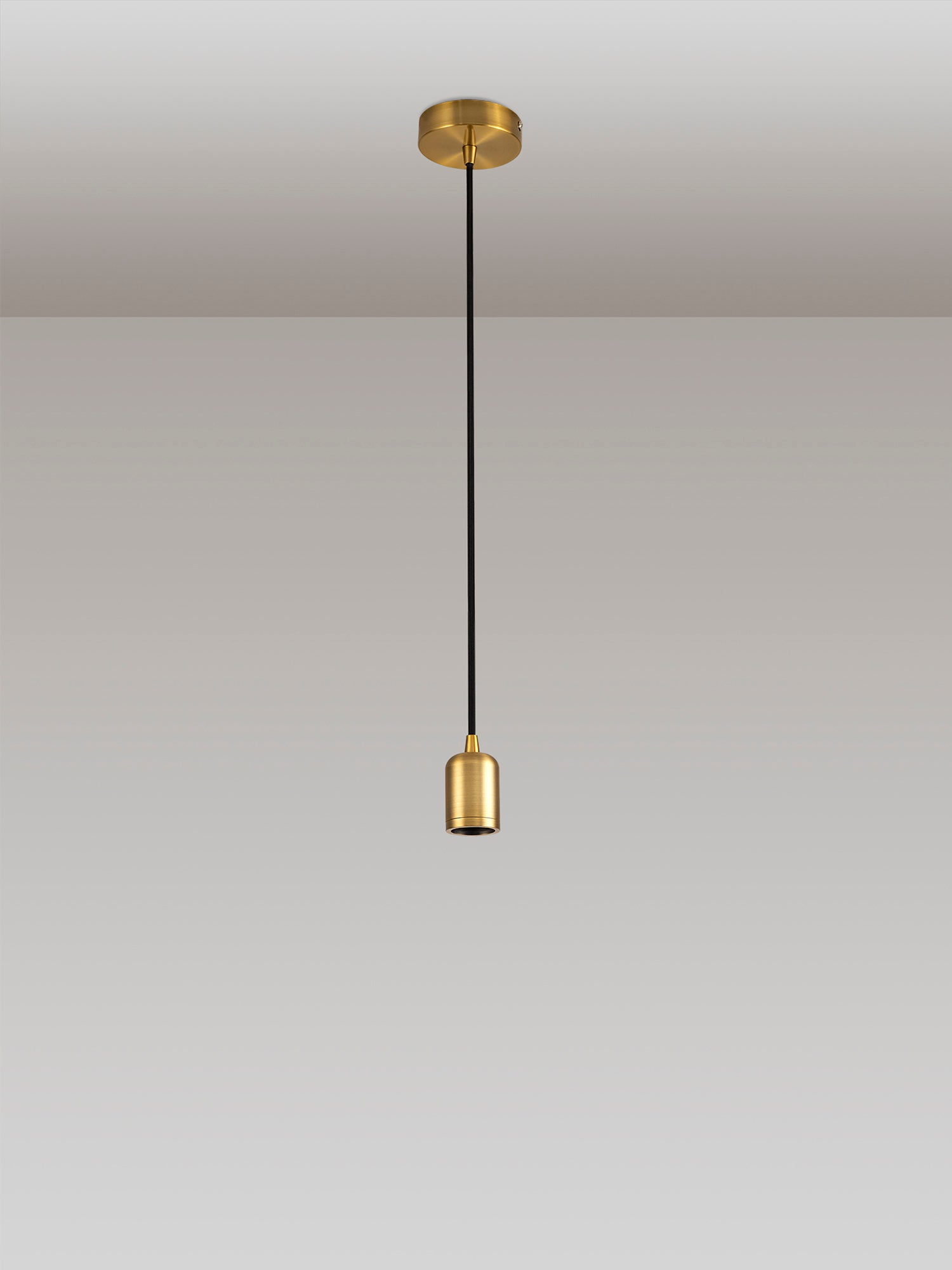 Arpeta 1m Suspension Kit 1 Light Gilt Bronze/Black Braided Cable, E27 Max 60W, c/w Ceiling Bracket