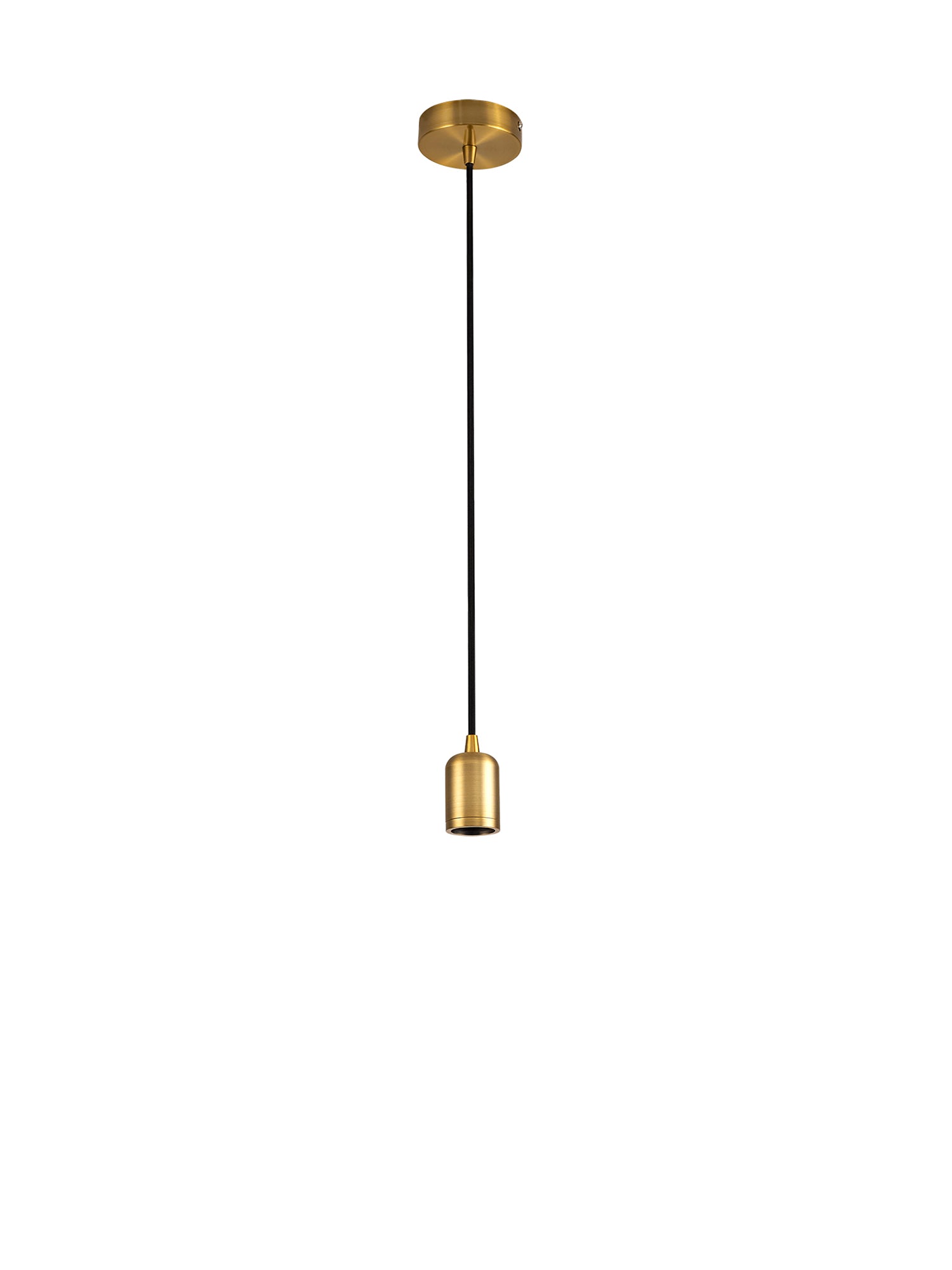 Arpeta 1m Suspension Kit 1 Light Gilt Bronze/Black Braided Cable, E27 Max 60W, c/w Ceiling Bracket
